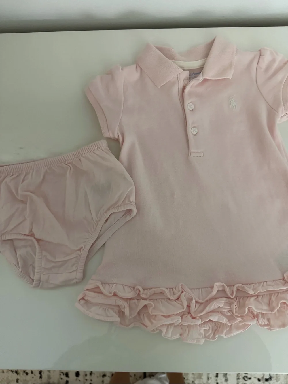 Ralph Lauren Dress and Bloomer Pink Ruffle Set